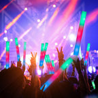 SHQDD 100PCS LED Foam Sticks - 3-Mode Colorful Glow, Glow Stick Bulk Party Pack for Weddings, Raves, Concerts