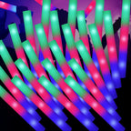 SHQDD 100PCS LED Foam Sticks - 3-Mode Colorful Glow, Glow Stick Bulk Party Pack for Weddings, Raves, Concerts