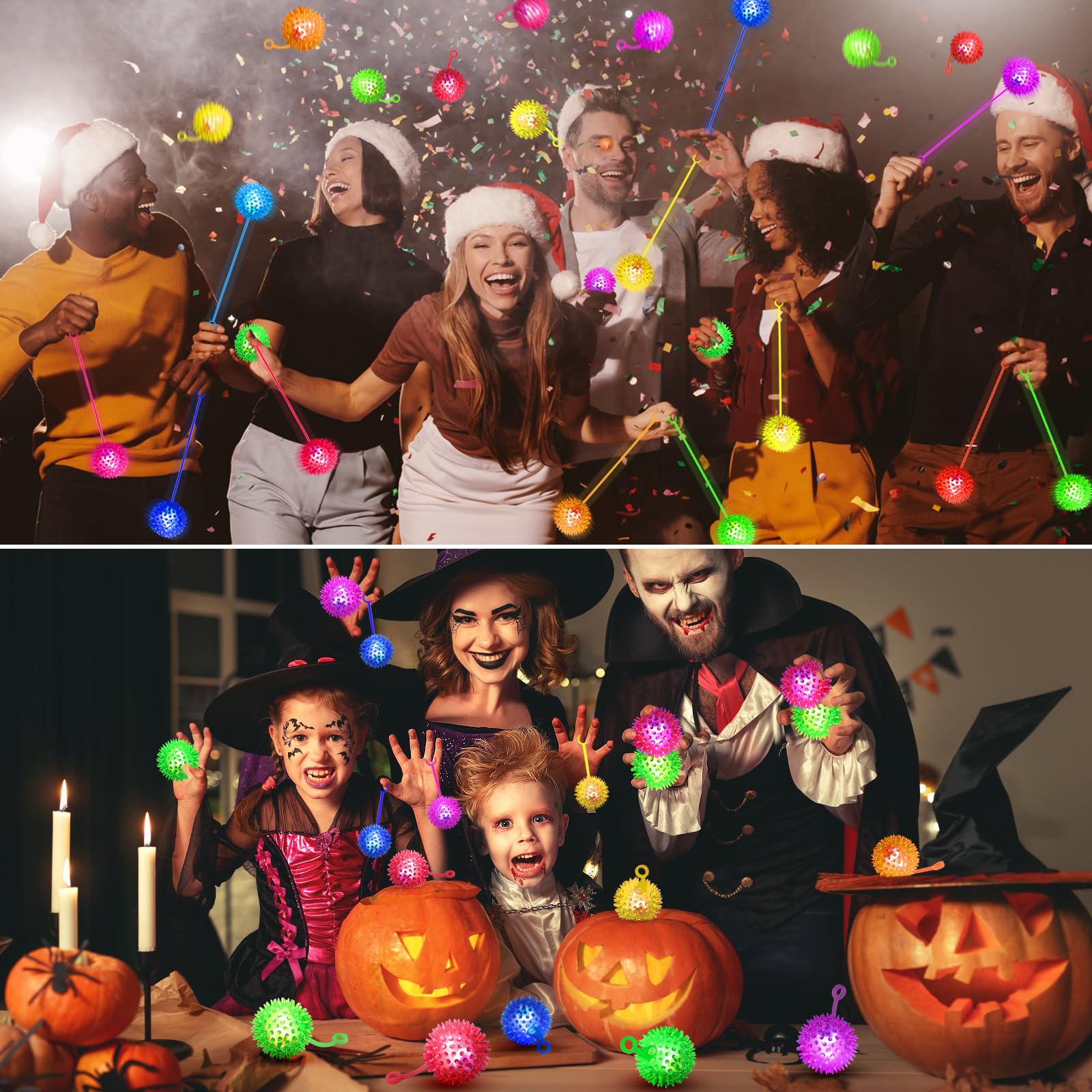 SHQDD 36PCS Light Up Ball – Glow-in-the-Dark Bouncy Balls for Kids, Party Favors