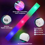 SHQDD 105PCS LED Foam Glow Sticks – 3 Modes, Glow in the Dark Party Pack