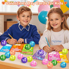 ShyLizard 24-Pack Valentines Cards with Squeeze Balls – Classroom Gift Exchange & Party Favors