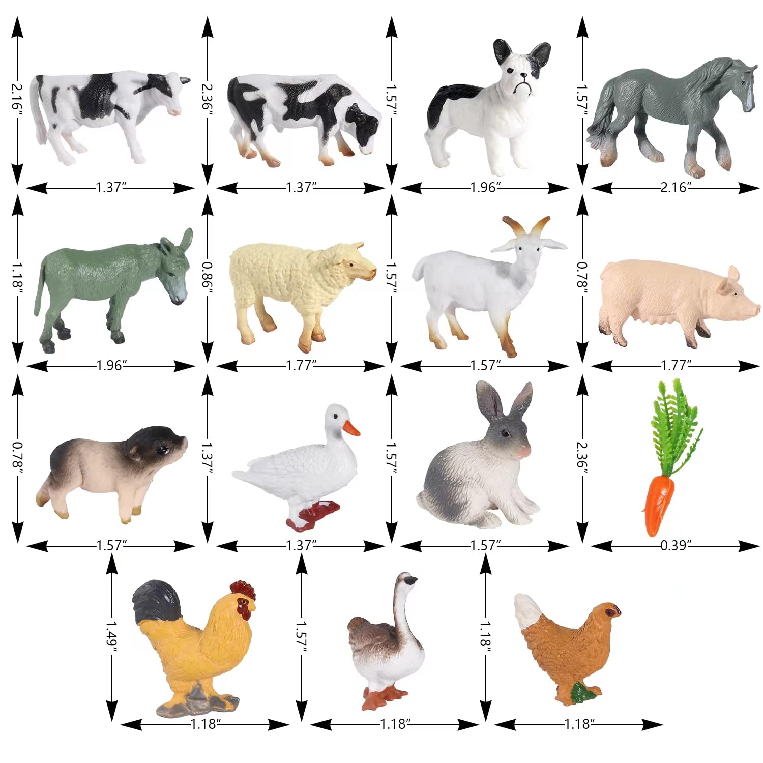 SIENON 15Pcs Farm Animal Figures — Realistic Mini Animals for Cake Toppers & Decor