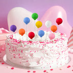 Sieral 40 Pcs Mini Balloon Cake Toppers – Colorful Rainbow Clay Balls