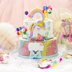 Sieral 40 Pcs Mini Balloon Cake Toppers – Colorful Rainbow Clay Balls