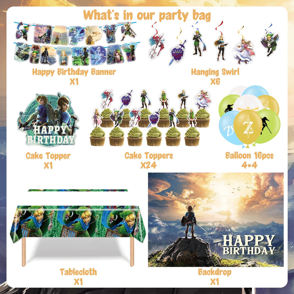 Signreen Legend Party Supplies — Banner, Balloons, Swirls, Backdrop, Tablecloth & Cake Toppers