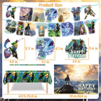 Signreen Legend Party Supplies — Banner, Balloons, Swirls, Backdrop, Tablecloth & Cake Toppers
