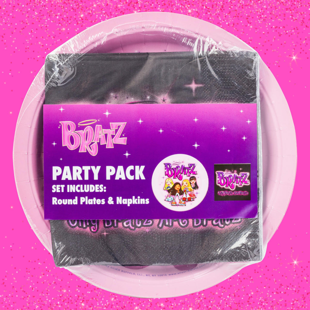 Silver Buffalo Bratz 32-Piece Party Plates & Napkins – Yasmin, Sasha, Jade & Cloe