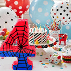 Simgoing Number 4 Spider Web Piñata Bundle – Red & Blue Party Decor, 15.75 x 11 x 2.8 in