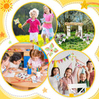 Simgoing 200 Pcs DIY Paper Pinwheels – Blank White Craft Kit for Kids, Bulk Party Favors, 5.12-Inch Leaves