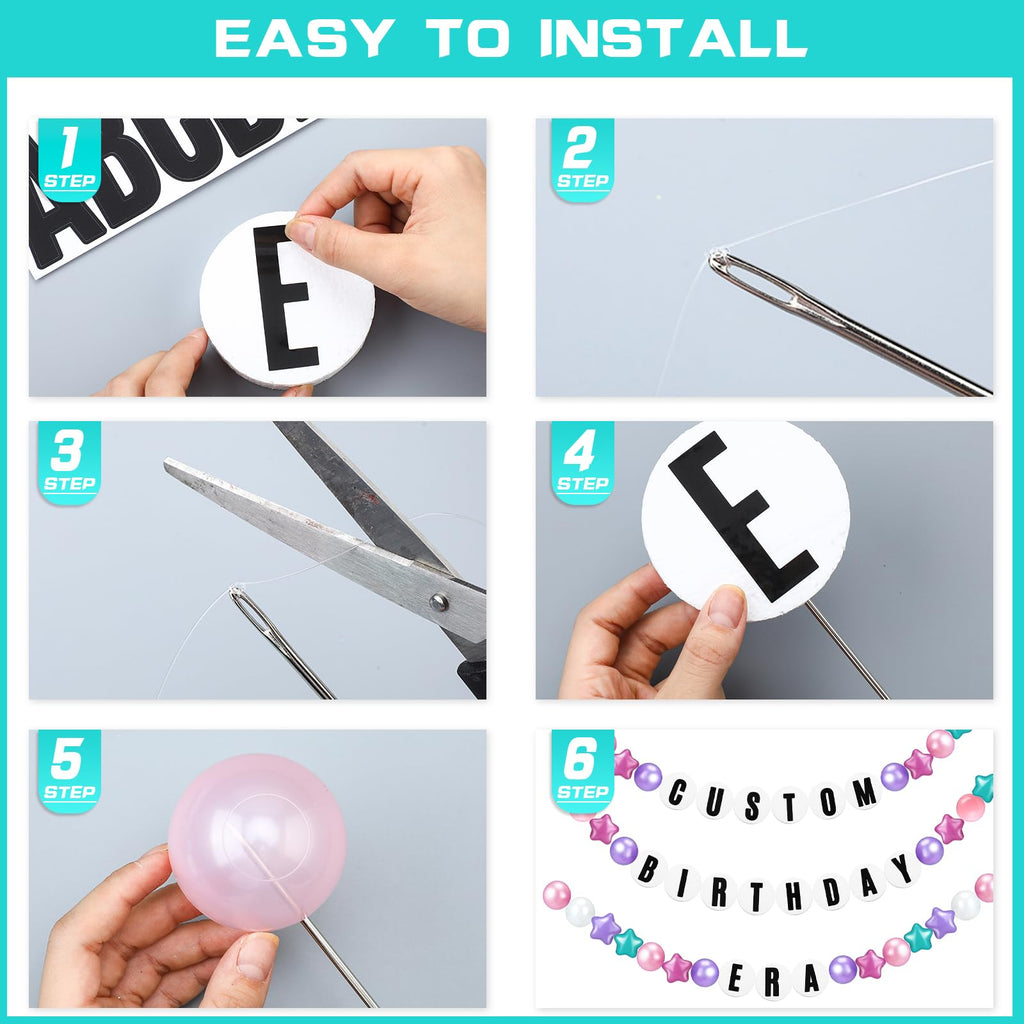 Simgoing 103 Pcs Giant Friendship Bracelet Garland Kit | Customizable Party Banner Decor