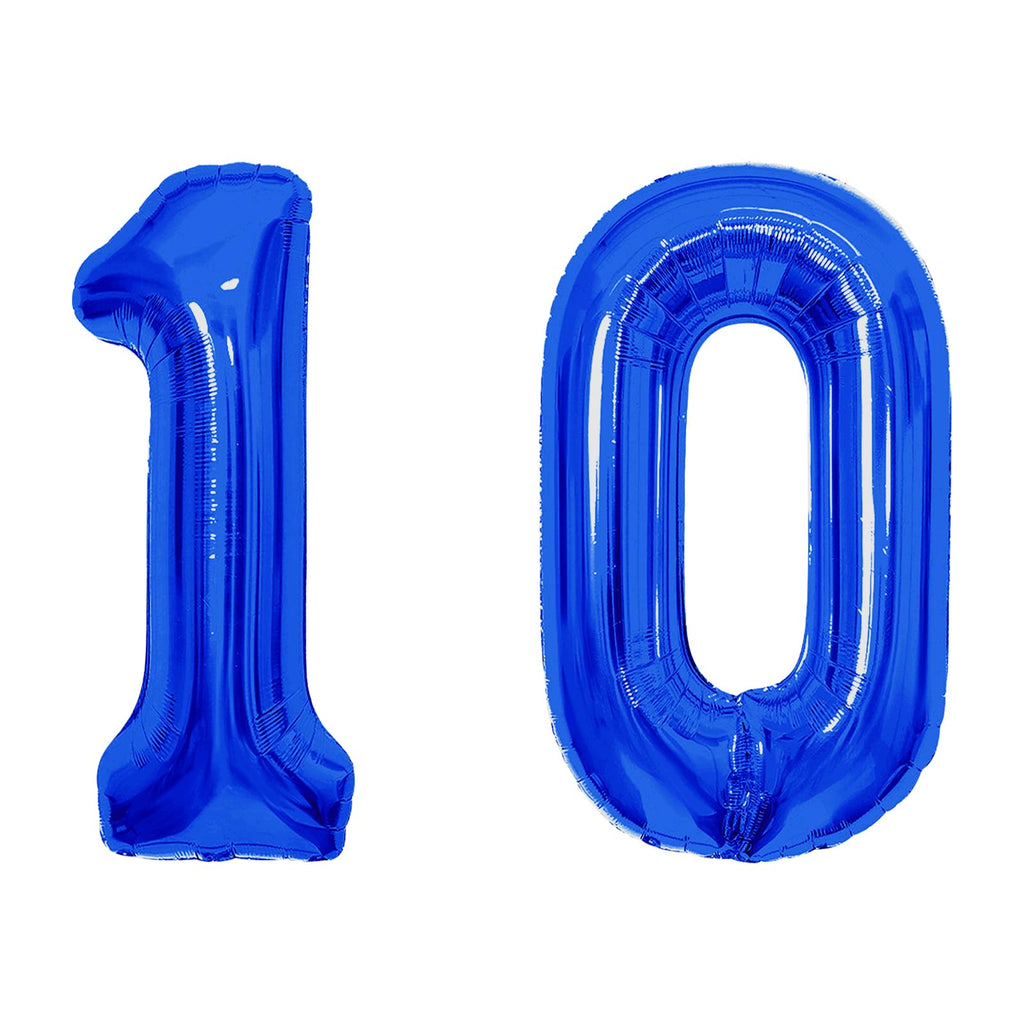 SINBEE 40-Inch Navy Blue 0 & 1 Number Balloons – Giant Mylar Decor for 10th Birthdays & Anniversaries