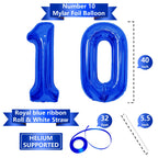 SINBEE 40-Inch Navy Blue 0 & 1 Number Balloons – Giant Mylar Decor for 10th Birthdays & Anniversaries