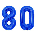 SINBEE 40-Inch Navy Blue 80th Birthday Balloons – Jumbo Mylar Foil 0 & 8 for Milestones