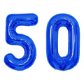 SINBEE 40 Inch Navy Blue 50 Number Balloons – Giant Mylar Foil 0 & 5 for 50th Birthday