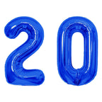 SINBEE 40-Inch Navy Blue 20 Number Balloons – Giant Mylar Foil 0 & 2 for 20th Birthday & Anniversary