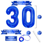 SINBEE 40-Inch Navy Blue 0 & 3 Number Balloons – Jumbo Mylar Foil for 30th Birthday & Anniversary