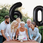 SINBEE 40-Inch Black 60th Birthday Balloons – Giant Mylar 0 & 6 Numbers