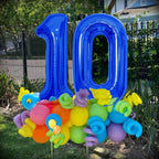 SINBEE 40-Inch Navy Blue 0 & 1 Number Balloons – Giant Mylar Decor for 10th Birthdays & Anniversaries