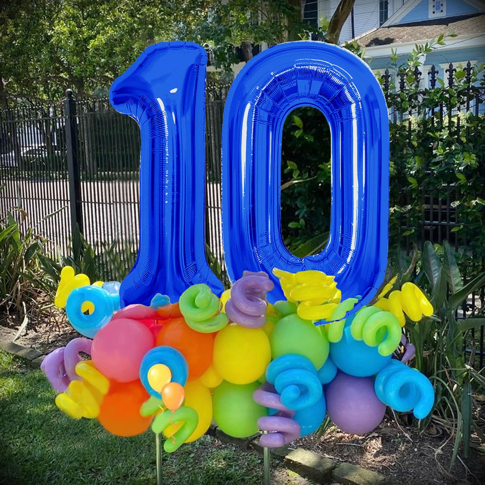 SINBEE 40-Inch Navy Blue 0 & 1 Number Balloons – Giant Mylar Decor for 10th Birthdays & Anniversaries