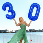 SINBEE 40-Inch Navy Blue 0 & 1 Number Balloons – Giant Mylar Decor for 10th Birthdays & Anniversaries