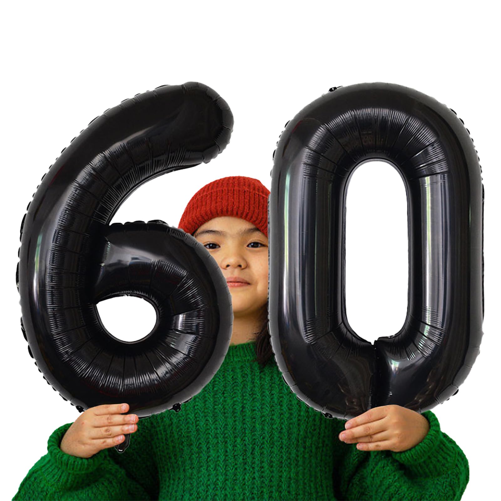 SINBEE 40-Inch Black 60th Birthday Balloons – Giant Mylar 0 & 6 Numbers