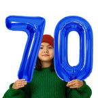 SINBEE 40-Inch Navy Blue 70 Number Balloons | Giant Mylar Digits for 70th Birthday & Anniversary