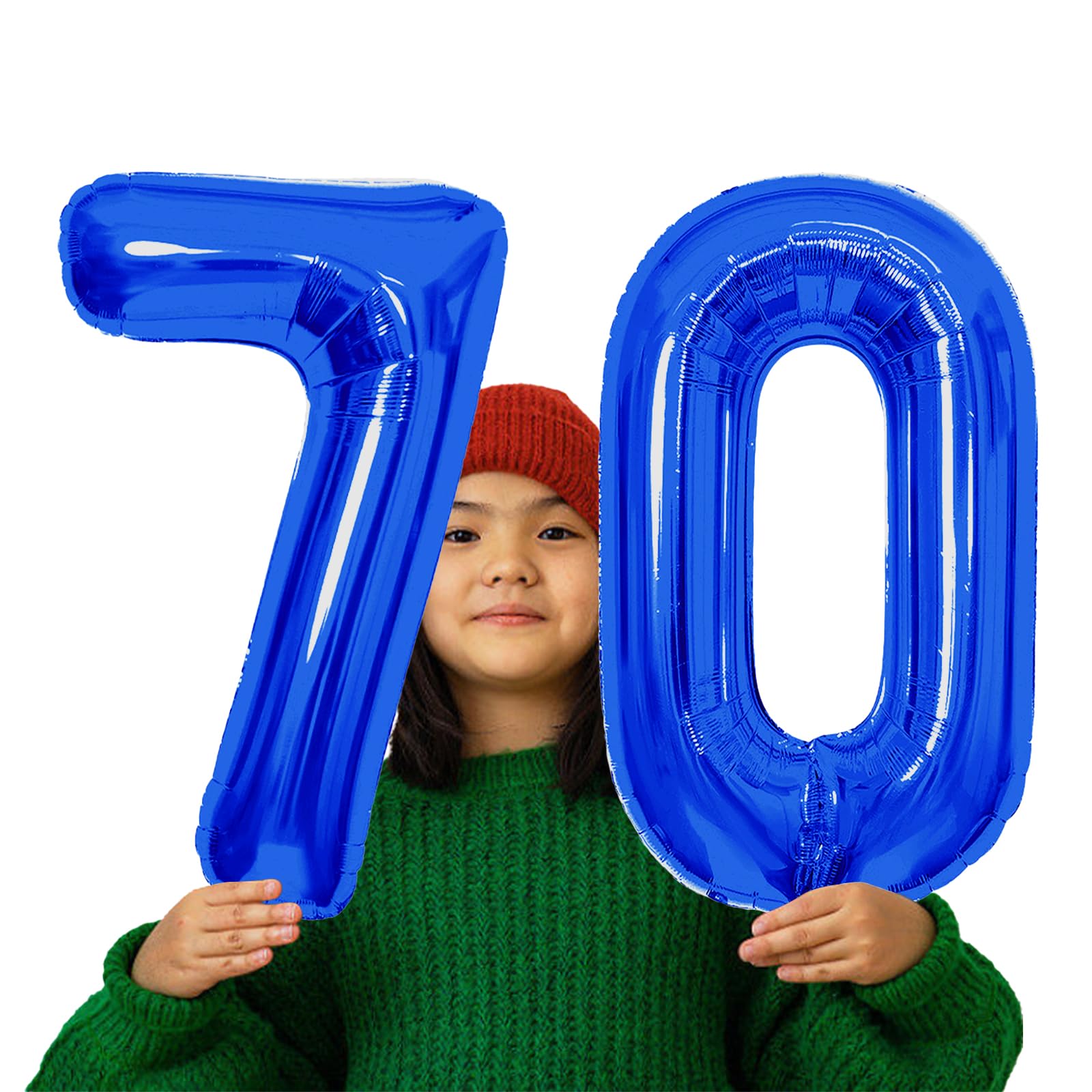 SINBEE 40-Inch Navy Blue 70 Number Balloons | Giant Mylar Digits for 70th Birthday & Anniversary