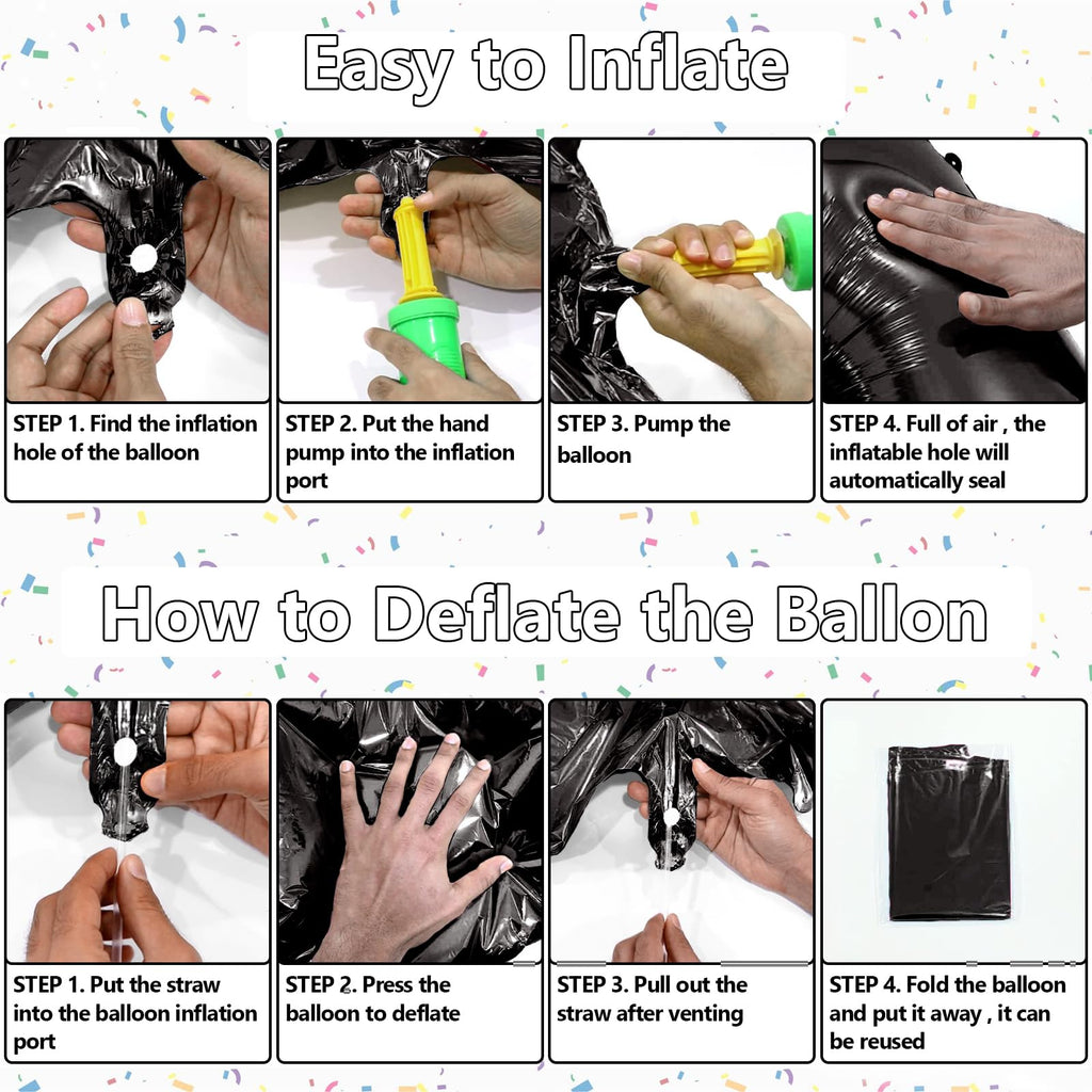 SINBEE 40-Inch Black 60th Birthday Balloons – Giant Mylar 0 & 6 Numbers