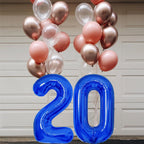 SINBEE 40-Inch Navy Blue 20 Number Balloons – Giant Mylar Foil 0 & 2 for 20th Birthday & Anniversary
