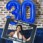 SINBEE 40-Inch Navy Blue 0 & 3 Number Balloons – Jumbo Mylar Foil for 30th Birthday & Anniversary