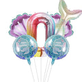 SINBEE Mermaid Birthday Decorations – 40in Number Balloon Kit with Mermaid Tail & Shell Balloons