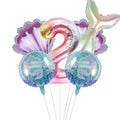 SINBEE Mermaid Birthday Decoration – 40-Inch Mermaid Foil Number Balloons for Under-the-Sea Parties