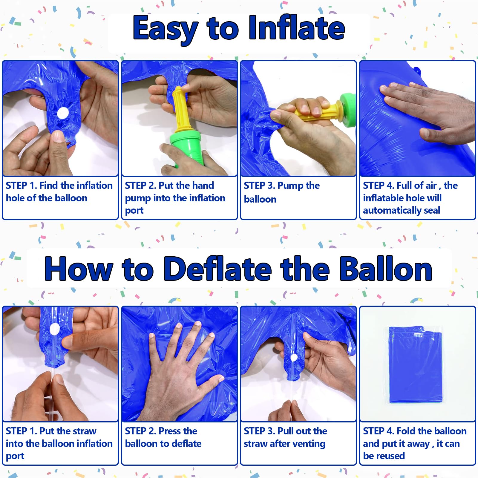 SINBEE 40-Inch Navy Blue 0 & 3 Number Balloons – Jumbo Mylar Foil for 30th Birthday & Anniversary