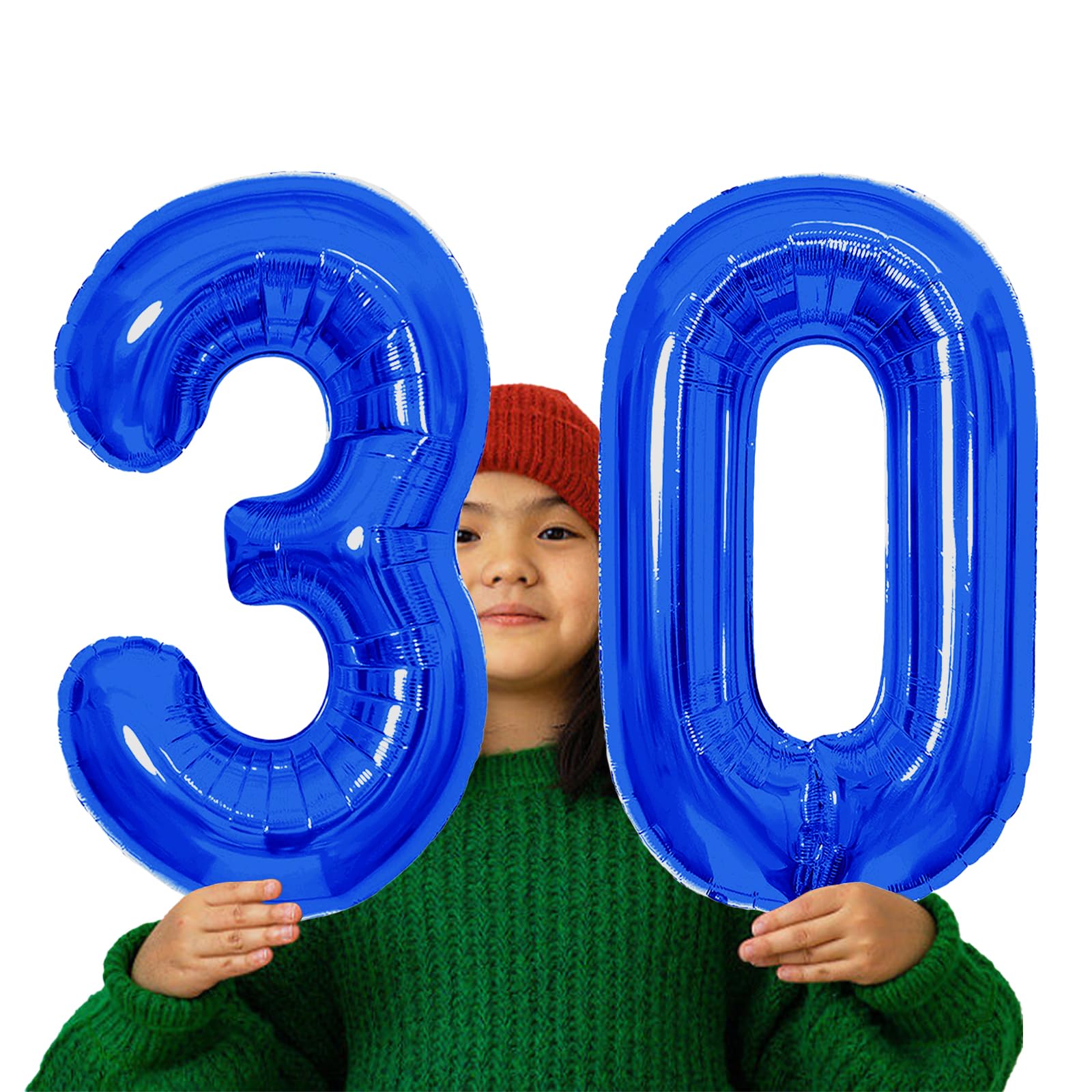 SINBEE 40-Inch Navy Blue 0 & 3 Number Balloons – Jumbo Mylar Foil for 30th Birthday & Anniversary
