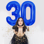 SINBEE 40-Inch Navy Blue 0 & 3 Number Balloons – Jumbo Mylar Foil for 30th Birthday & Anniversary