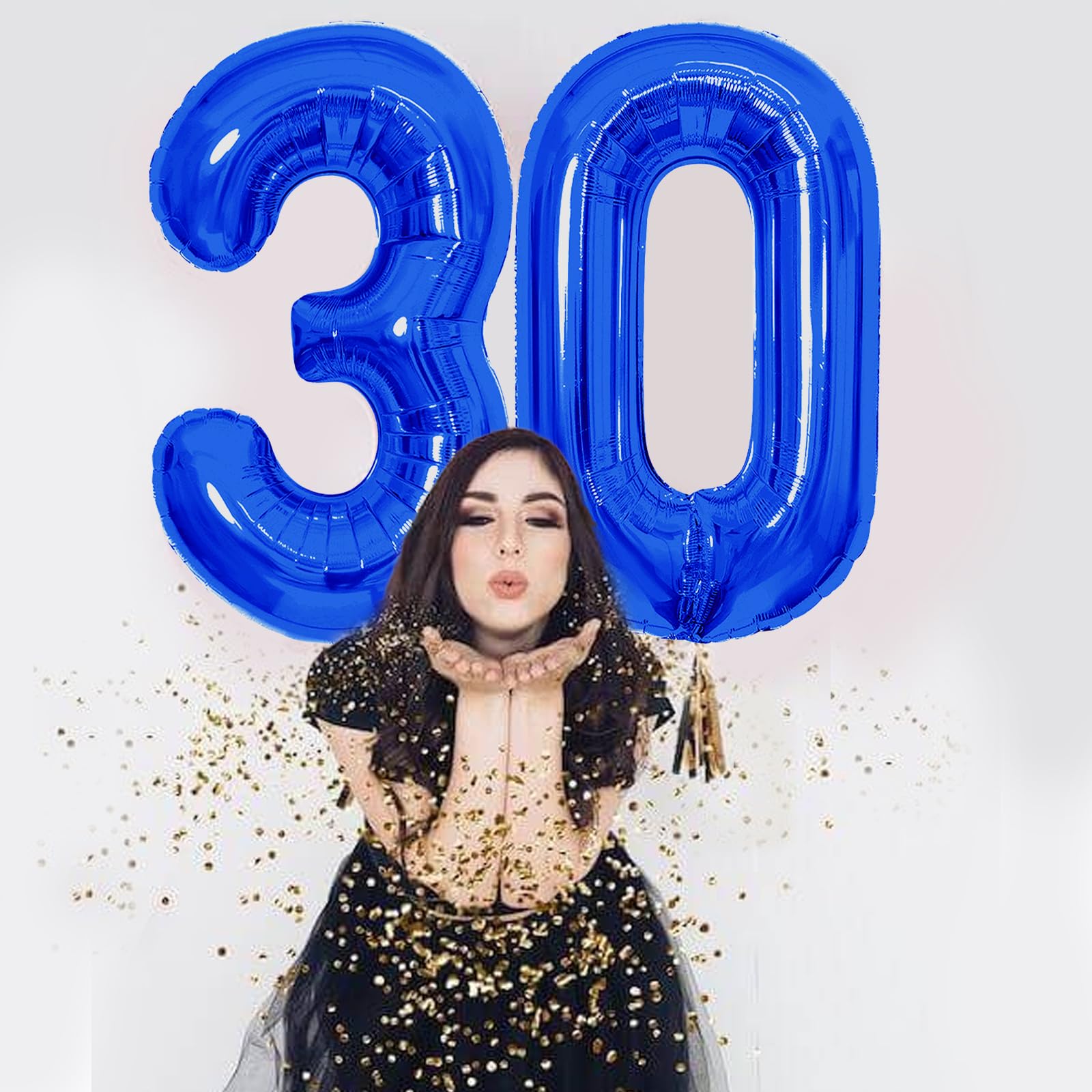 SINBEE 40-Inch Navy Blue 0 & 3 Number Balloons – Jumbo Mylar Foil for 30th Birthday & Anniversary