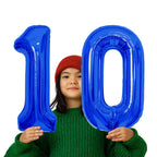 SINBEE 40-Inch Navy Blue 0 & 1 Number Balloons – Giant Mylar Decor for 10th Birthdays & Anniversaries