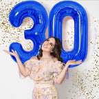 SINBEE 40-Inch Navy Blue 0 & 3 Number Balloons – Jumbo Mylar Foil for 30th Birthday & Anniversary