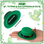 Sinmoe 24 Pcs St. Patrick's Day Mini Hat with Buckle – Green EVA Craft Hats for Dolls & Party Decorations