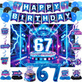 6 7 Birthday Decorations | Six Seven Neon Cyberpunk Party Supplies for Kids