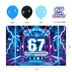 6 7 Birthday Decorations | Six Seven Neon Cyberpunk Party Supplies for Kids