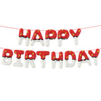 SIXONEAIEN Red White Cartoon Theme Foil Balloons | Happy Birthday Letters for Kids' Party Decorations