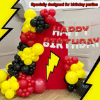 SIXONEAIEN Red White Cartoon Theme Foil Balloons | Happy Birthday Letters for Kids' Party Decorations