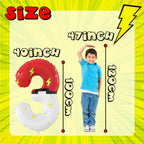 SIXONEAIEN 40in Giant Red & White Number 3 Balloon – Kids Party Decor