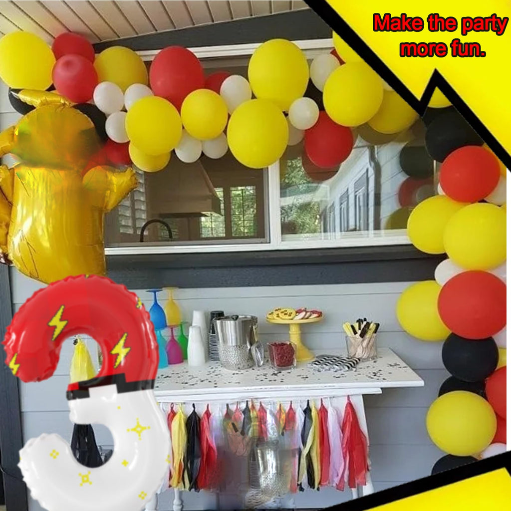 SIXONEAIEN 40in Giant Red & White Number 3 Balloon – Kids Party Decor