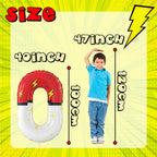 SIXONEAIEN 40 Inch Giant Red & White Cartoon Theme Number Balloons – Large 0 Balloon for Kids Parties