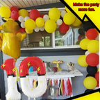SIXONEAIEN 40 Inch Giant Red & White Cartoon Theme Number Balloons – Large 0 Balloon for Kids Parties