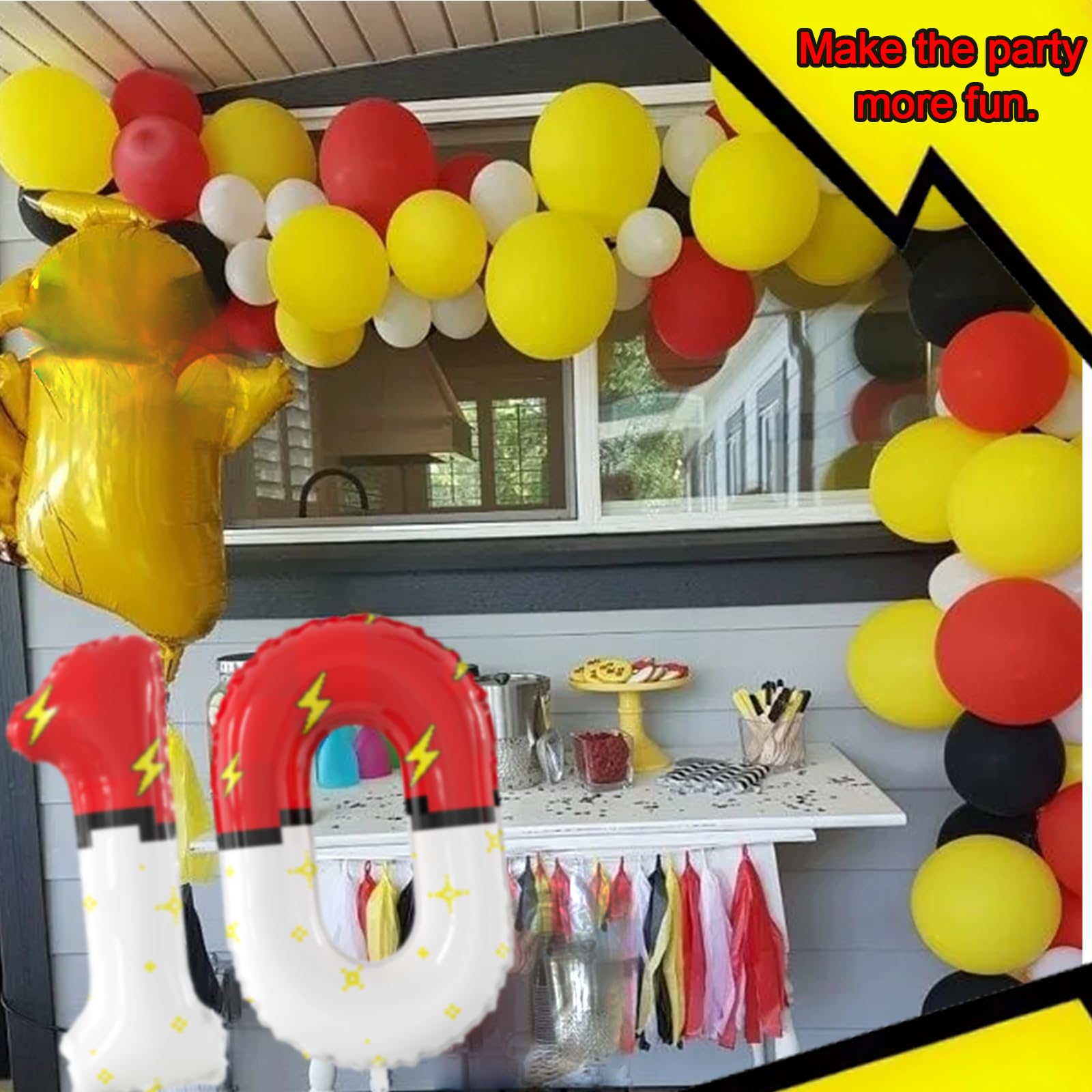SIXONEAIEN 40 Inch Giant Red & White Cartoon Theme Number Balloons – Large 0 Balloon for Kids Parties