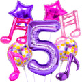 Siznkore 9 Pcs Kpop Birthday Decorations – 32in Number 5 Balloon & Music Balloons