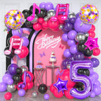 Siznkore 9 Pcs Kpop Birthday Decorations – 32in Number 5 Balloon & Music Balloons